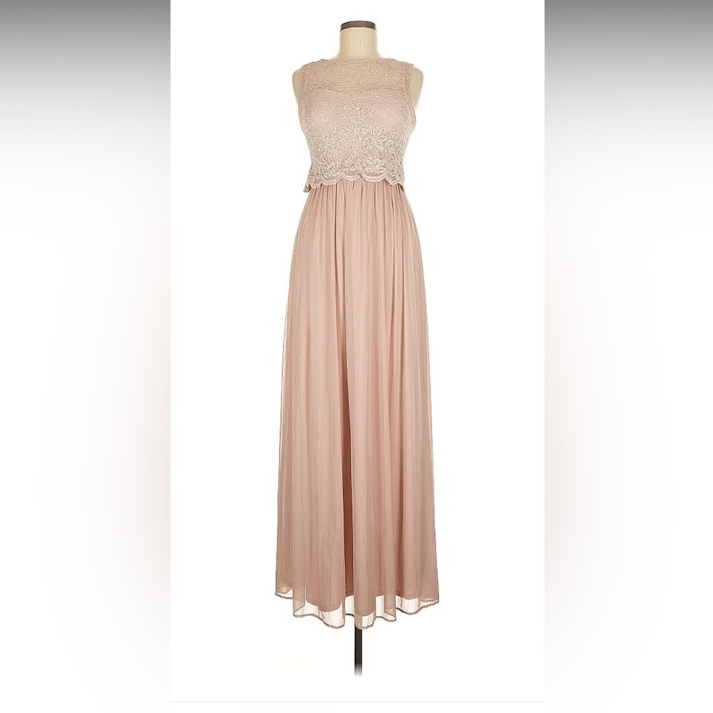 Nightway blush formal/cocktail with lace detail